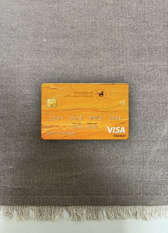 Download Senegal Banque Atlantique Bank visa electron card photolook front Photoshop template